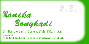 monika bonyhadi business card